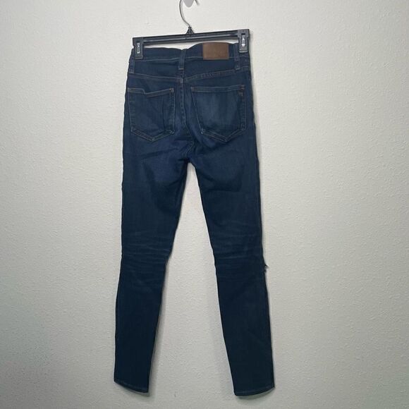 Madewell‎ Women’s Dark Wash 9” High Rise Skinny Distressed Jeans Size 24 - Picture 7 of 9